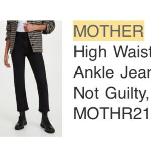 MOTHER High Waisted Rider Black Ankle Jeans